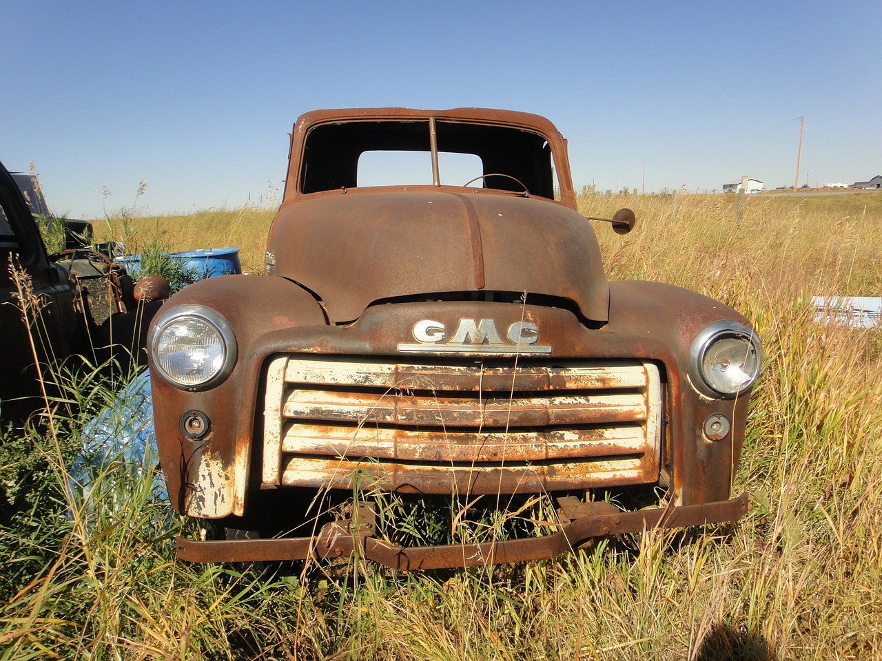 abandoned truck prairie free photo