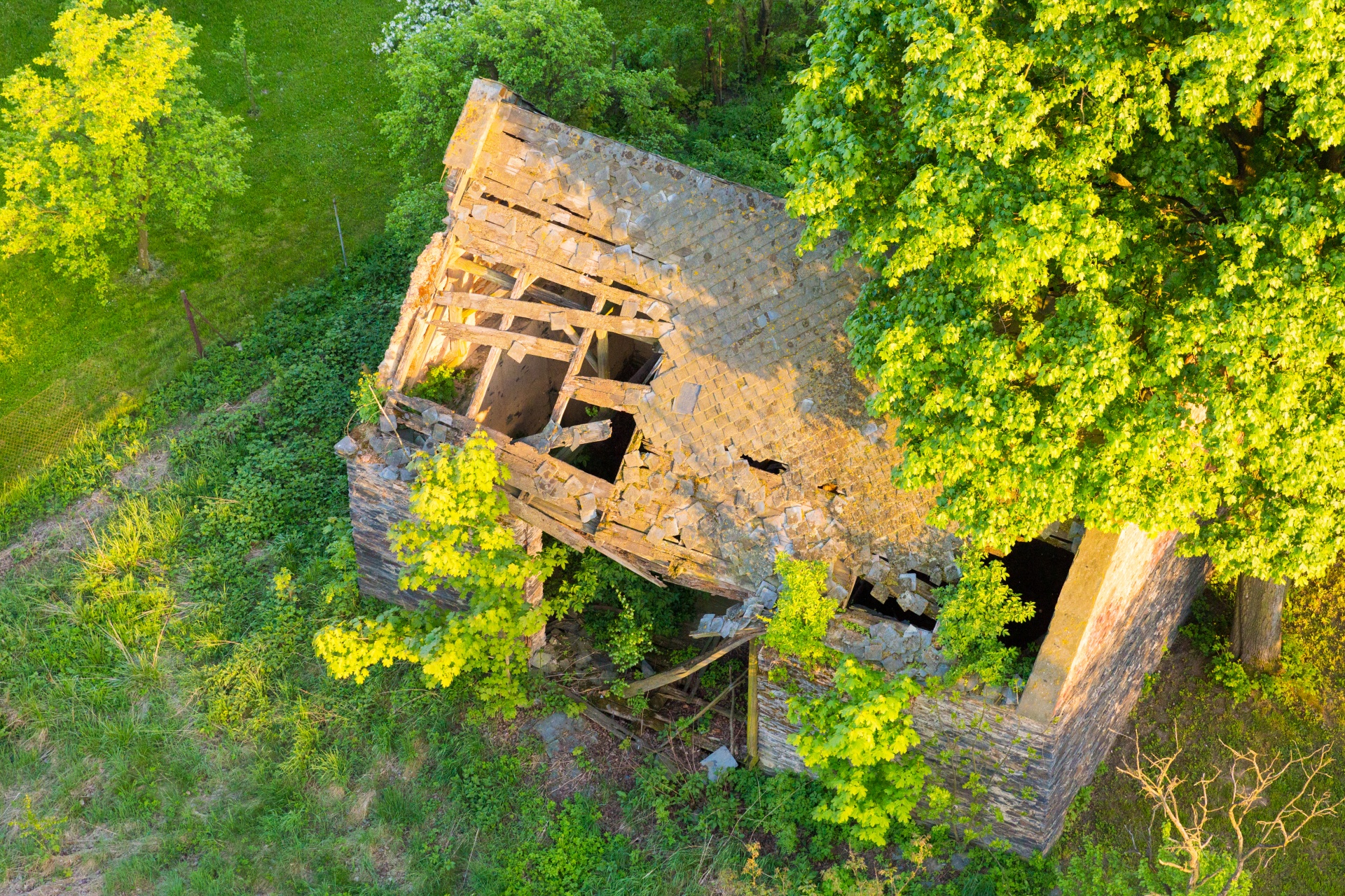 abandoned above aerial view free photo