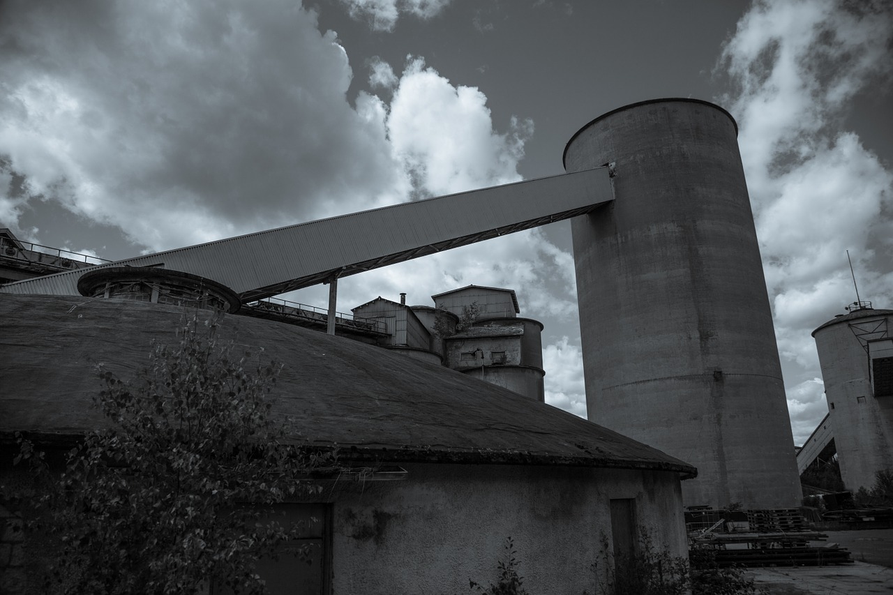abandoned factory black and white outdoors free photo
