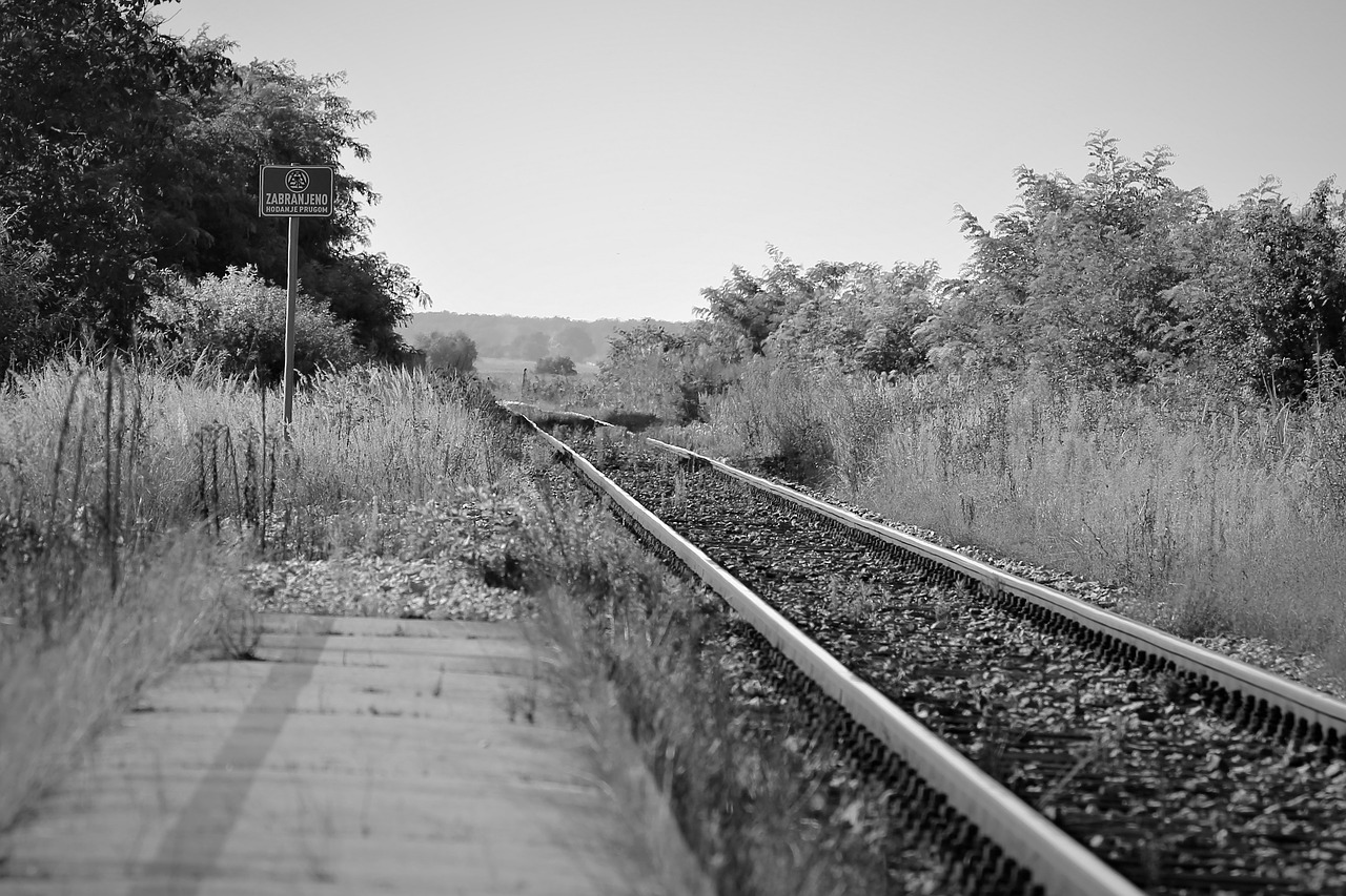 abandoned rail station  rail tracks  railway free photo