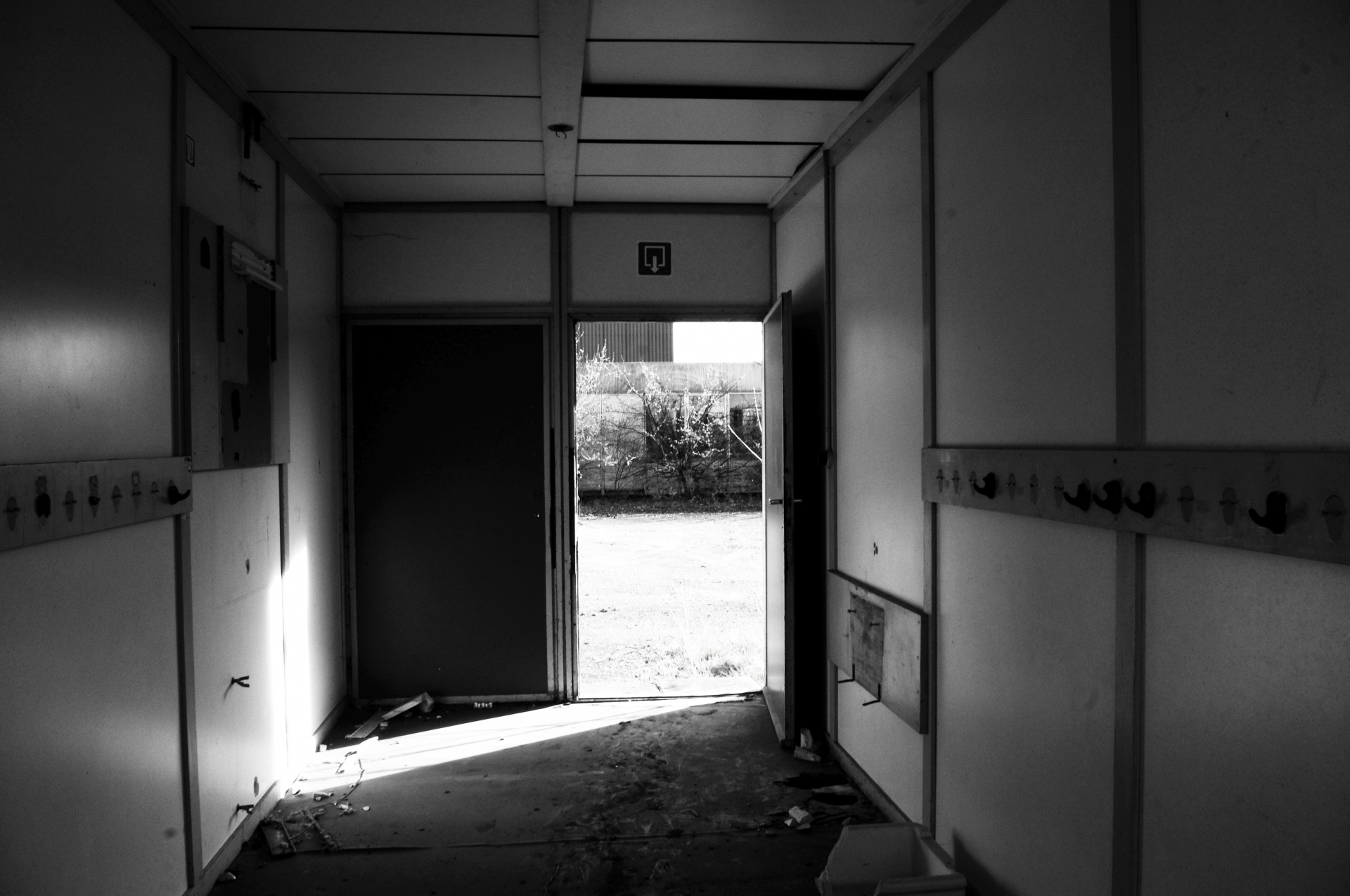 abandoned school entrance free photo