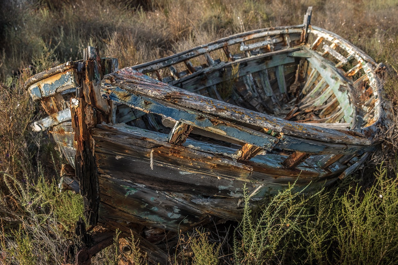 abandoned ship earth without the sea free photo