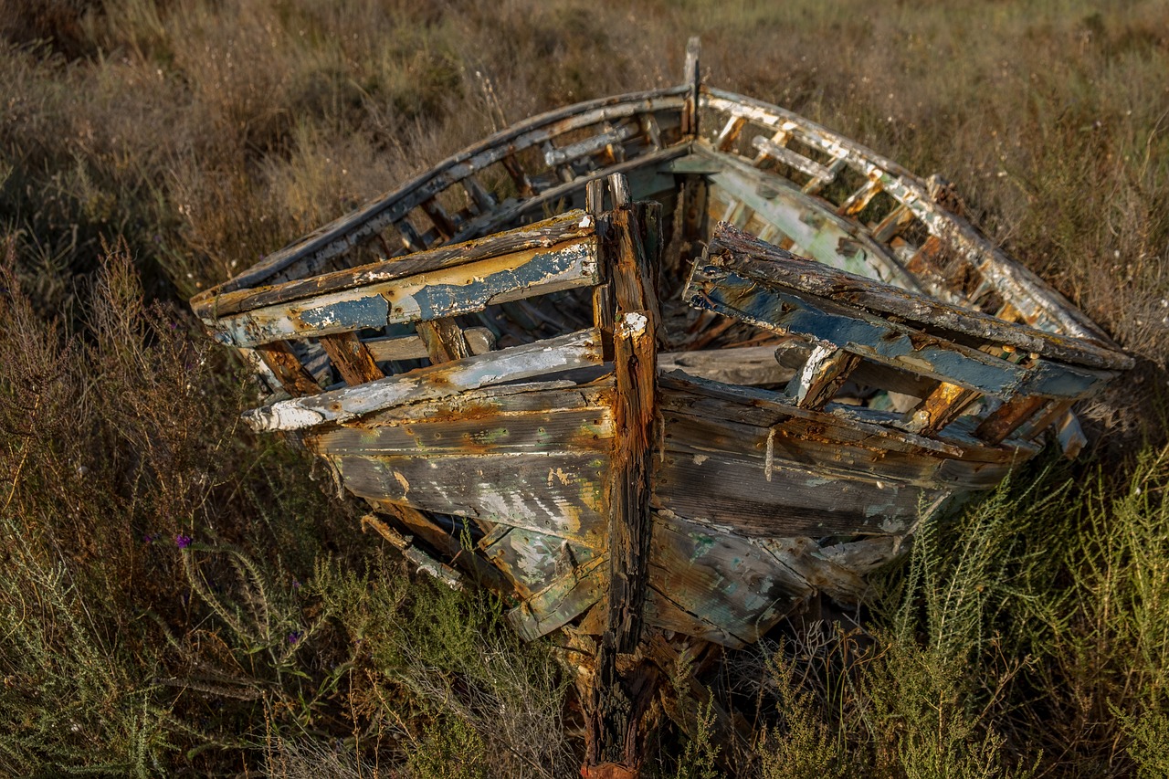 abandoned ship earth without the sea free photo