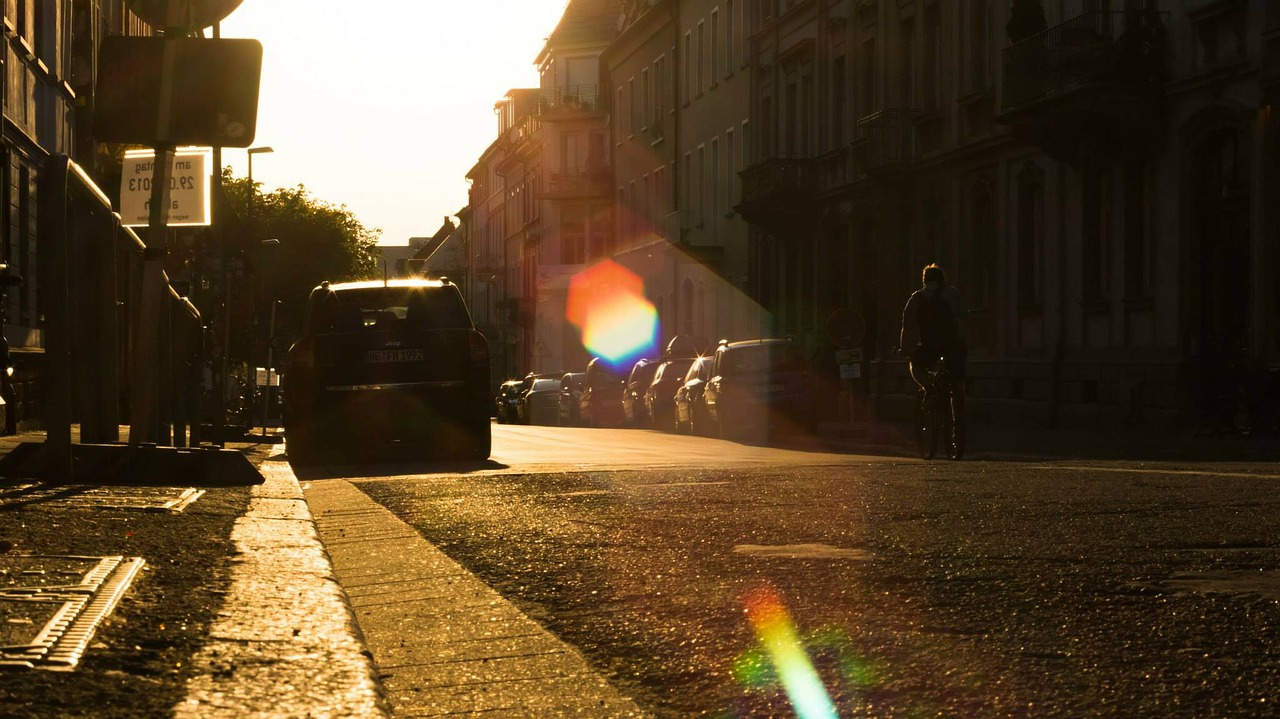 abendstimmung road back light free photo