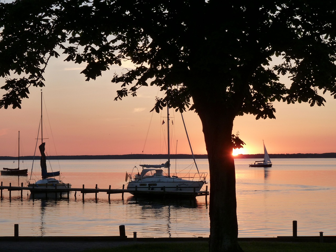 abendstimmung sunset steinhuder sea free photo