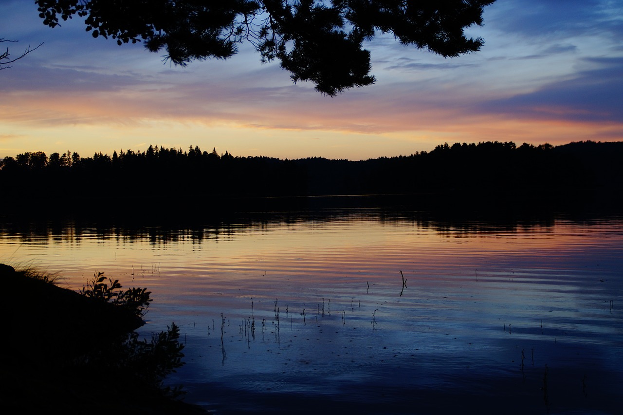 abendstimmung sunset lake free photo