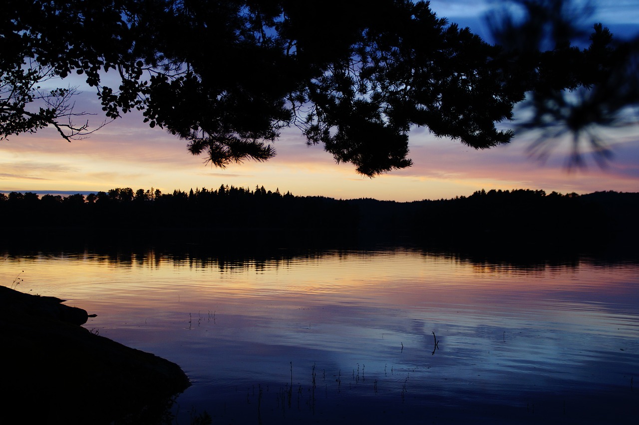 abendstimmung sunset lake free photo