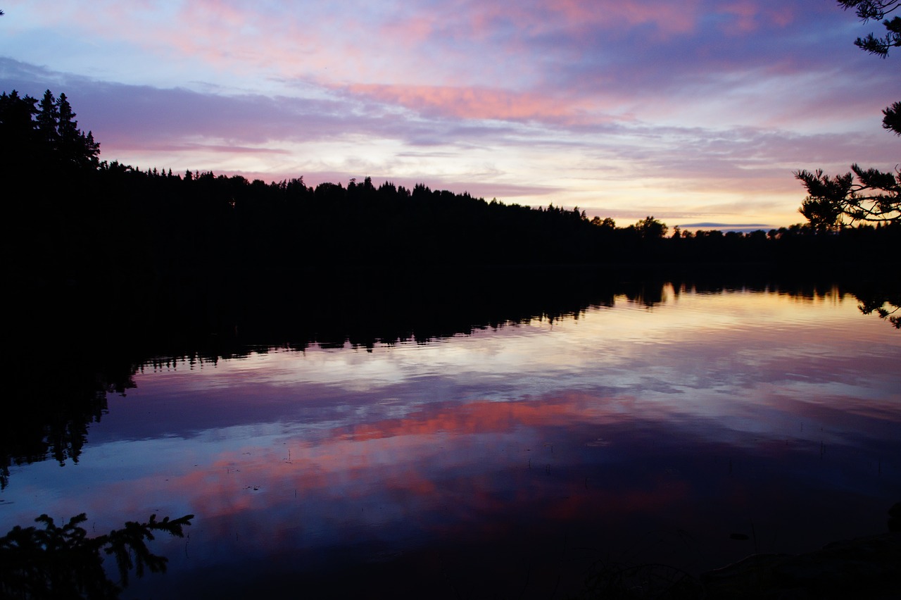 abendstimmung sunset lake free photo