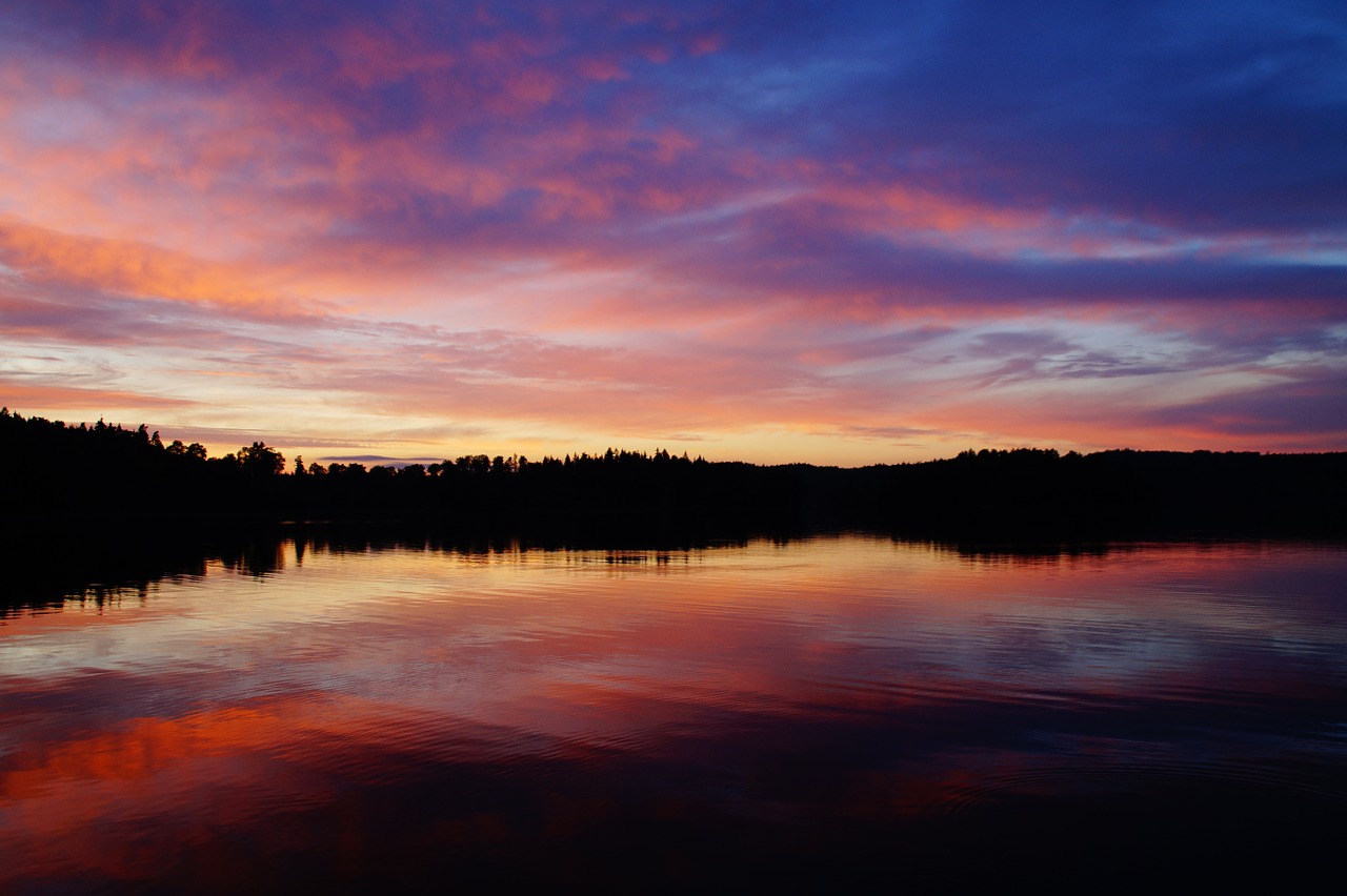 abendstimmung sunset lake free photo