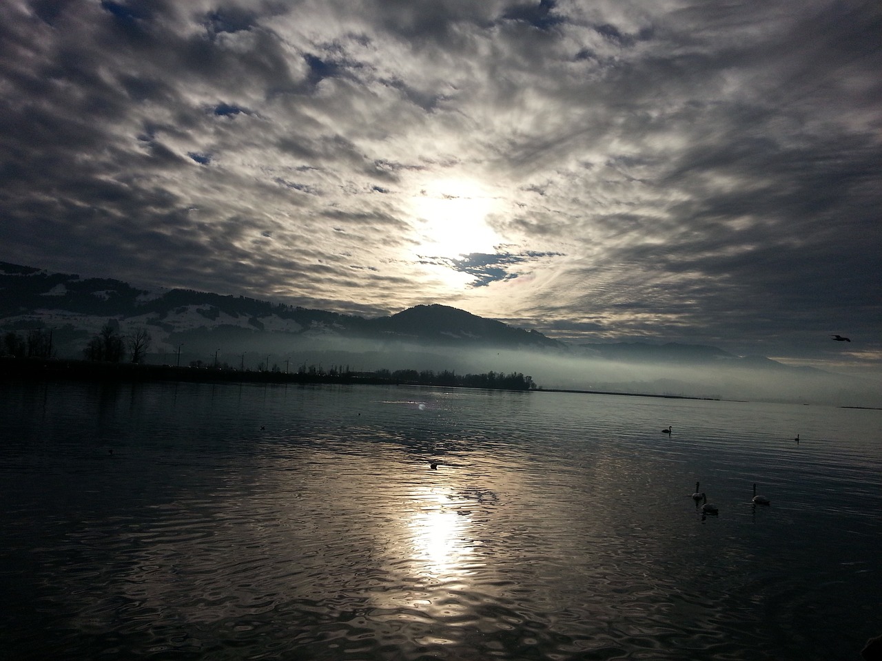 abendstimmung lake clouds free photo