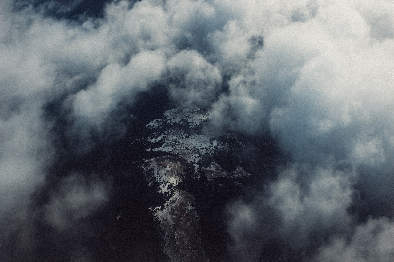 above the clouds aerial view free photo