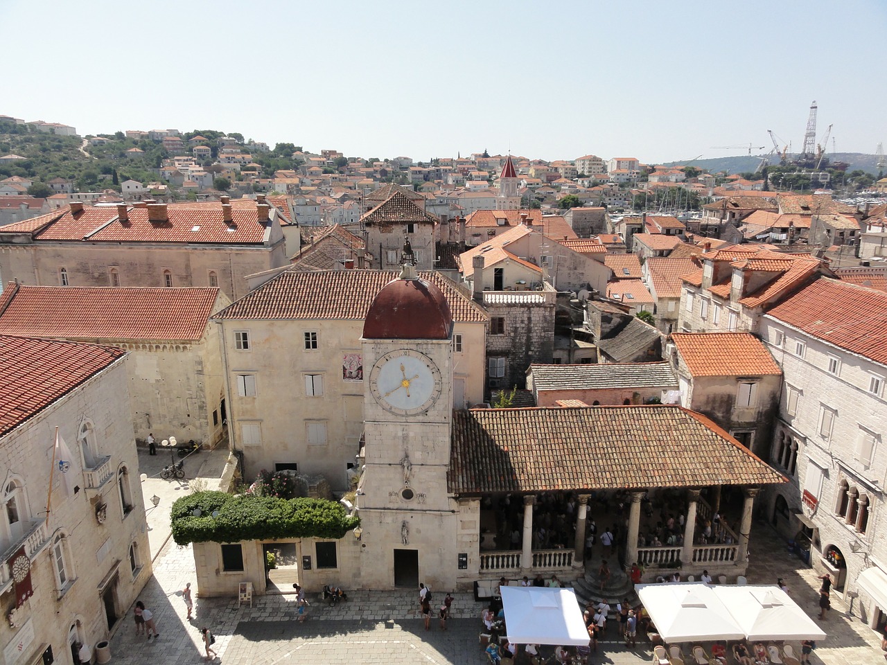 above the roofs of trogir croatia city free photo