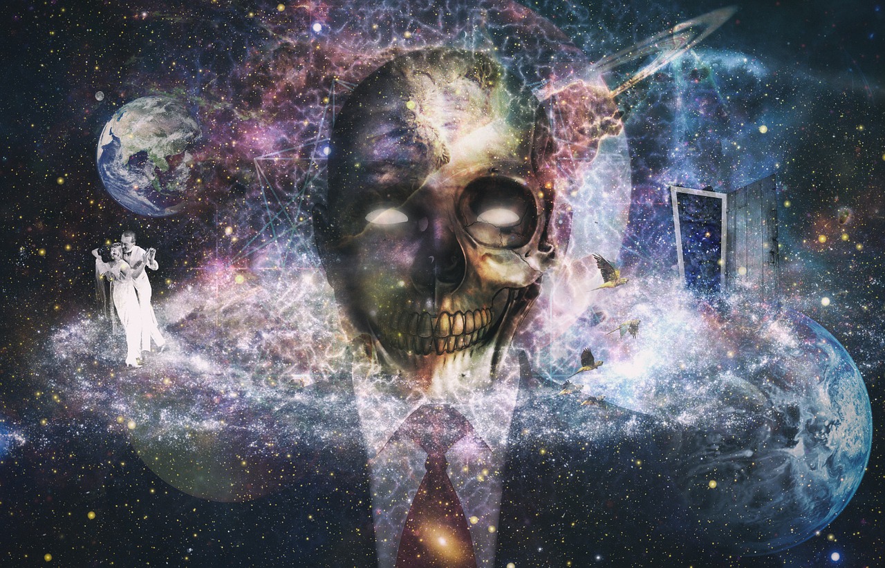 abstract skull planet free photo