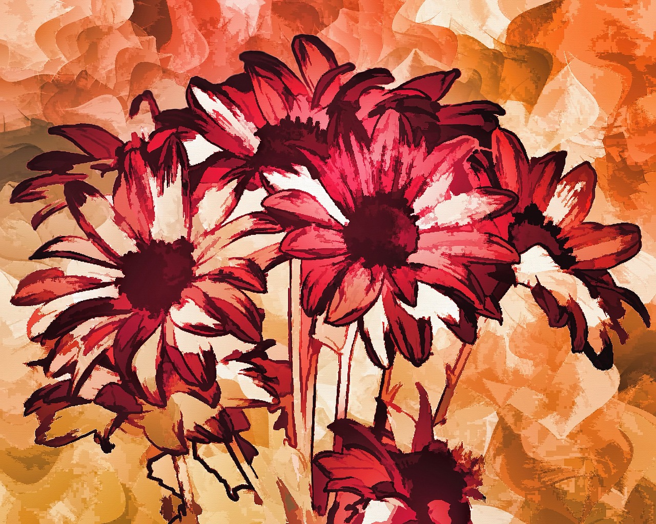 abstract pattern flowers free photo