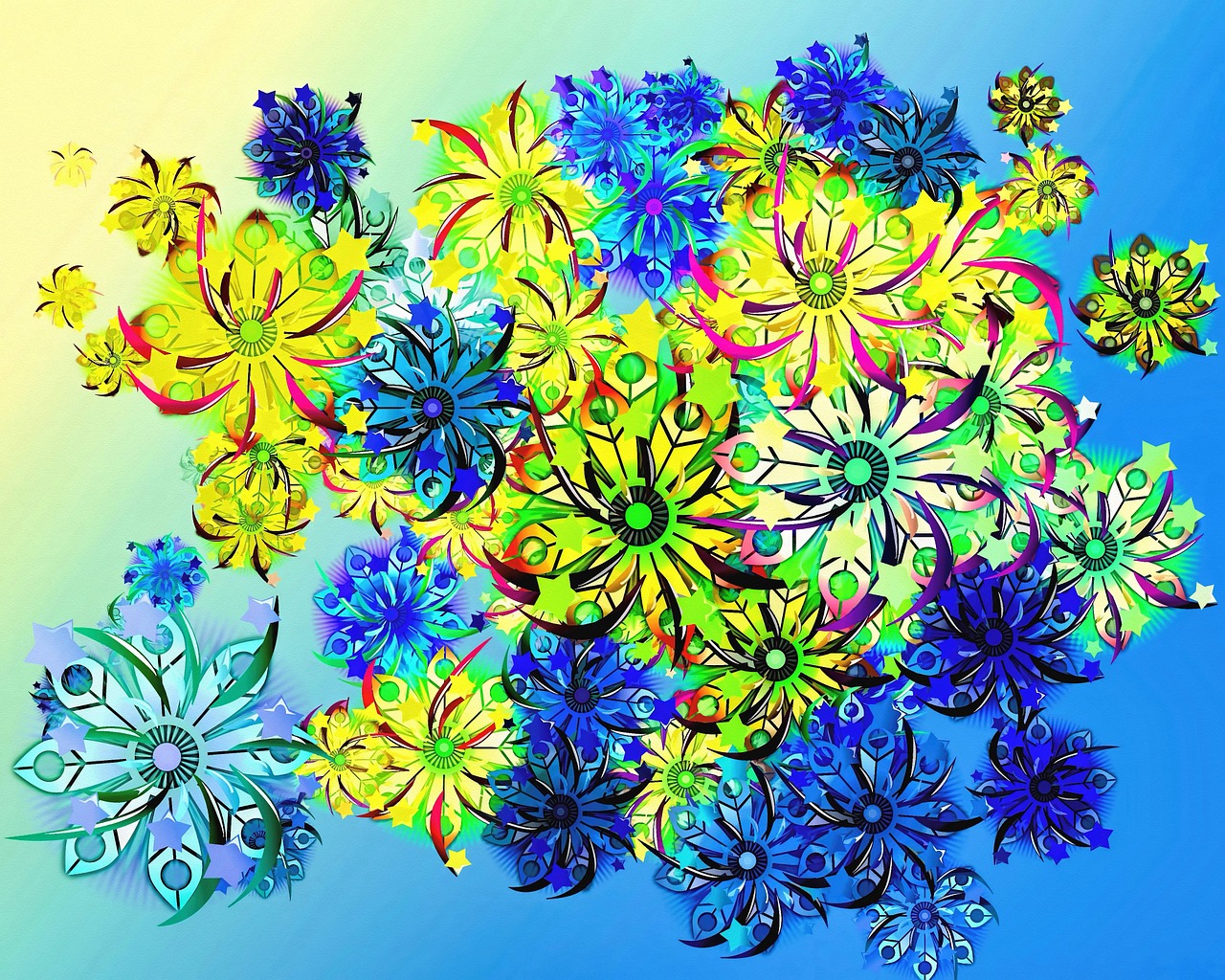 abstract flowers artwork free photo