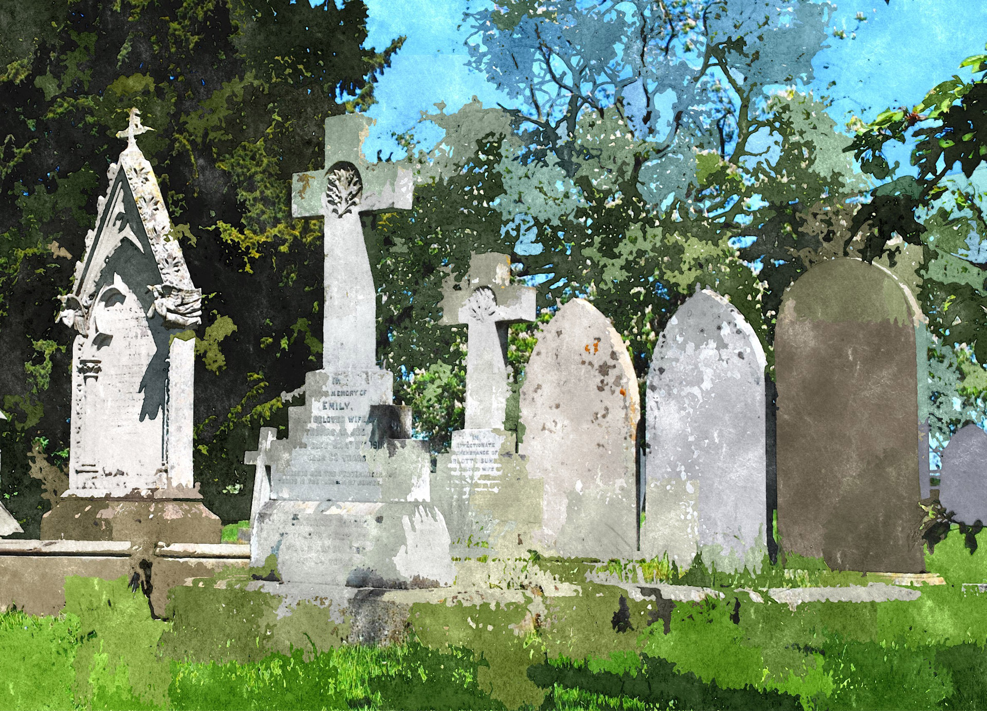 graveyard abstract painting free photo