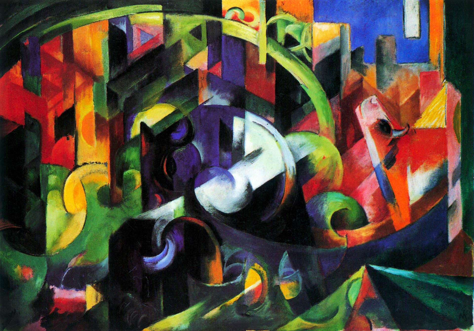 franz marc abstract abstract with cattle by franz marc free photo