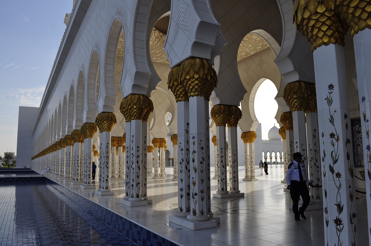 abu dhabi grand mosque sun free photo