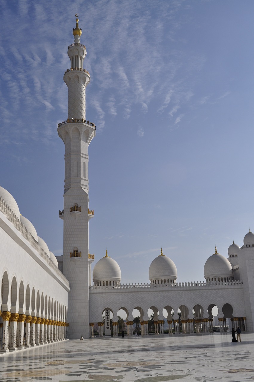 abu dhabi grand mosque sun free photo