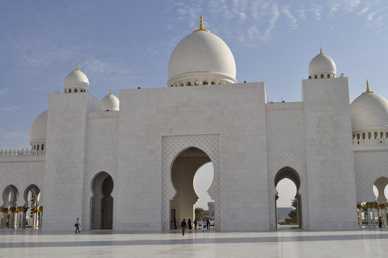 abu dhabi grand mosque sun free photo