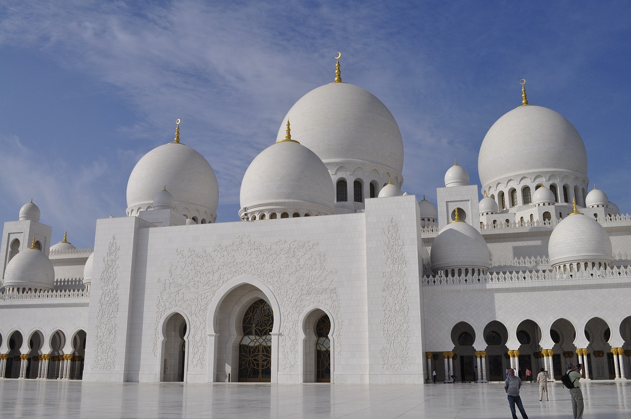 abu dhabi grand mosque sun free photo