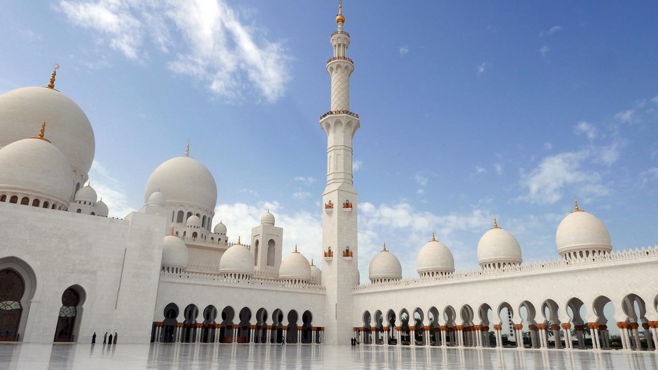 abu dhabi sheikh zayed mosque islamic architecture free photo