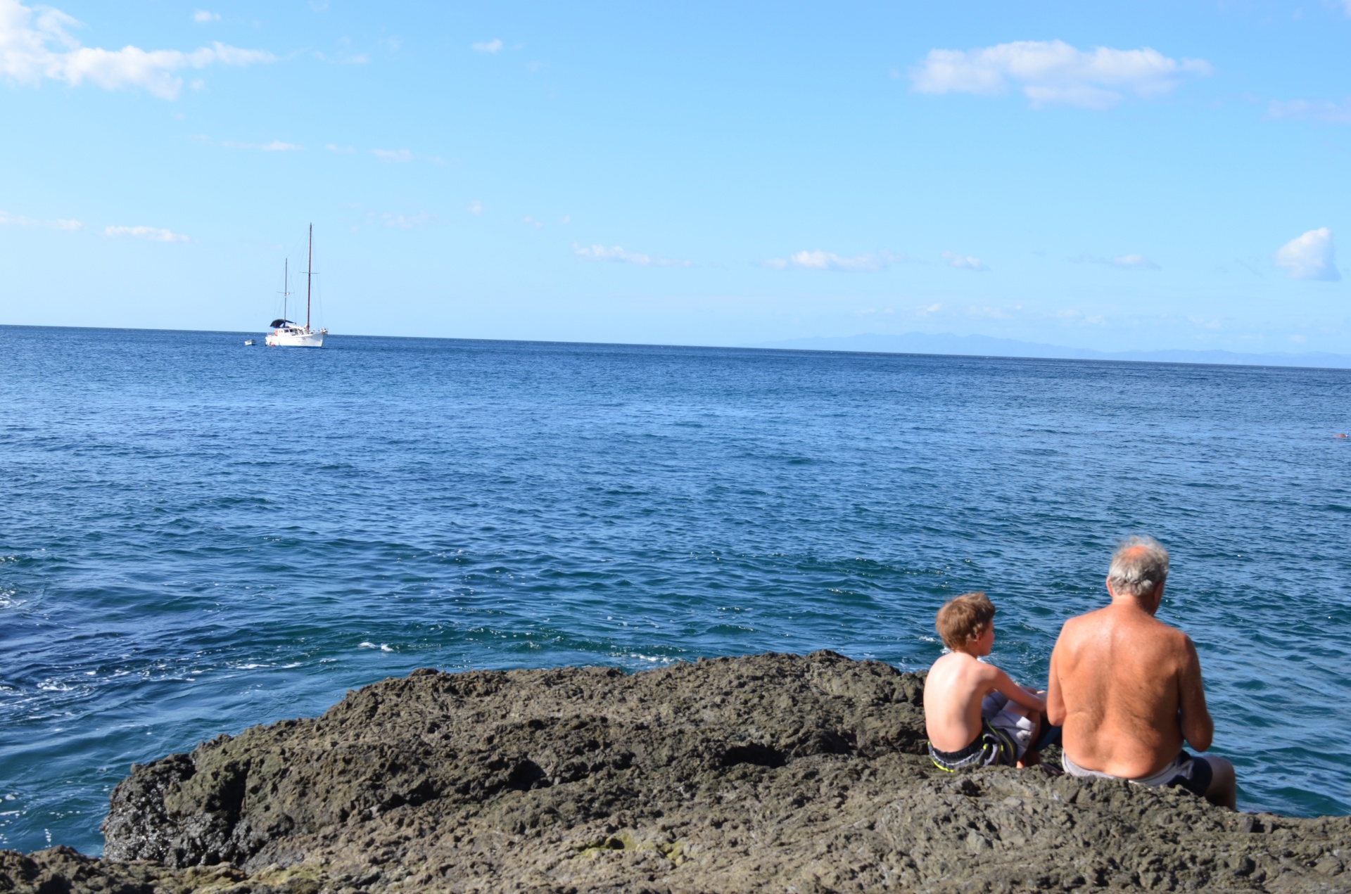 grandpa beach grandson free photo