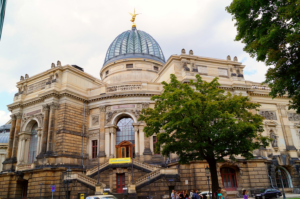 academy of fine arts dresden dome building free photo