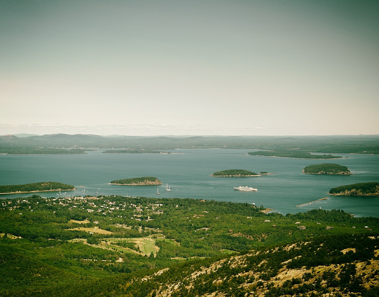 acadia national park maine aerial view free photo