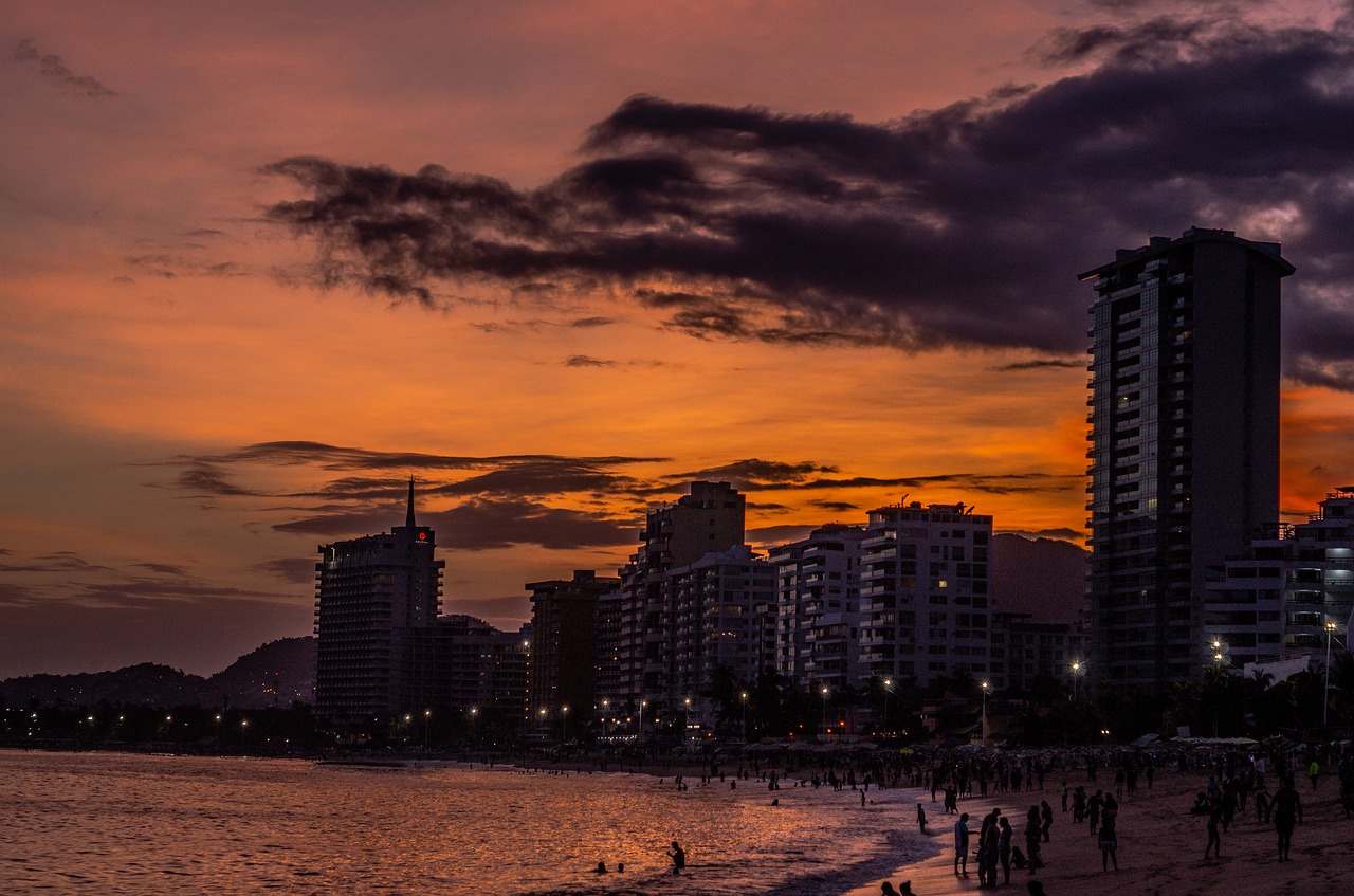 acapulco  sunset  mexico free photo