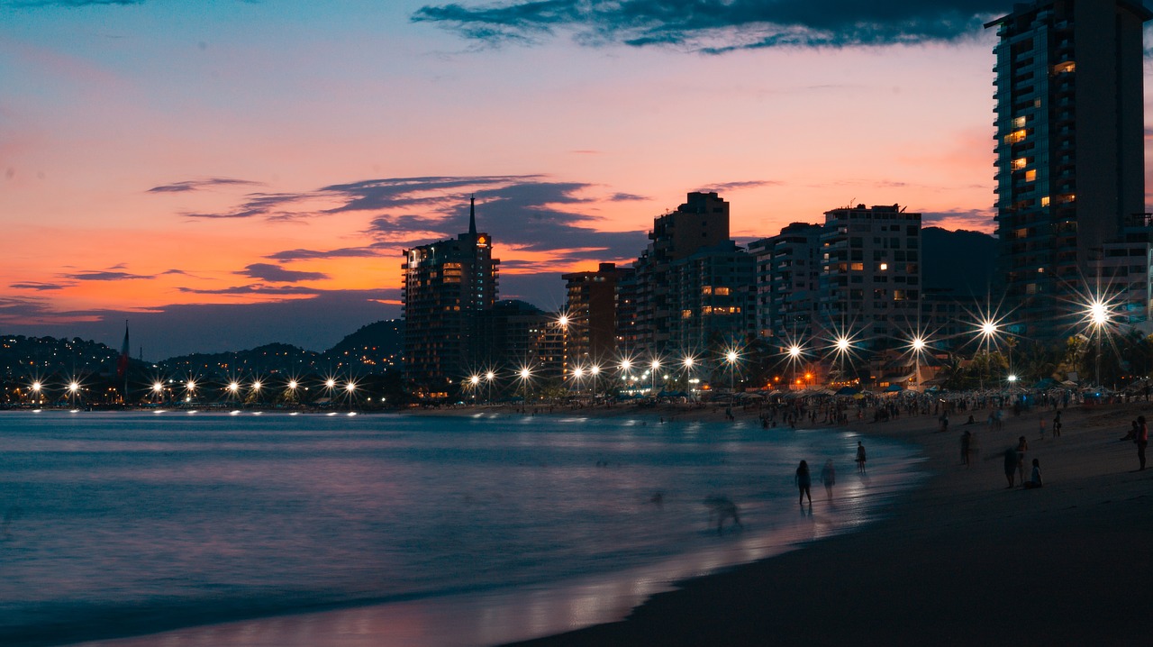 acapulco  sunset  mexico free photo