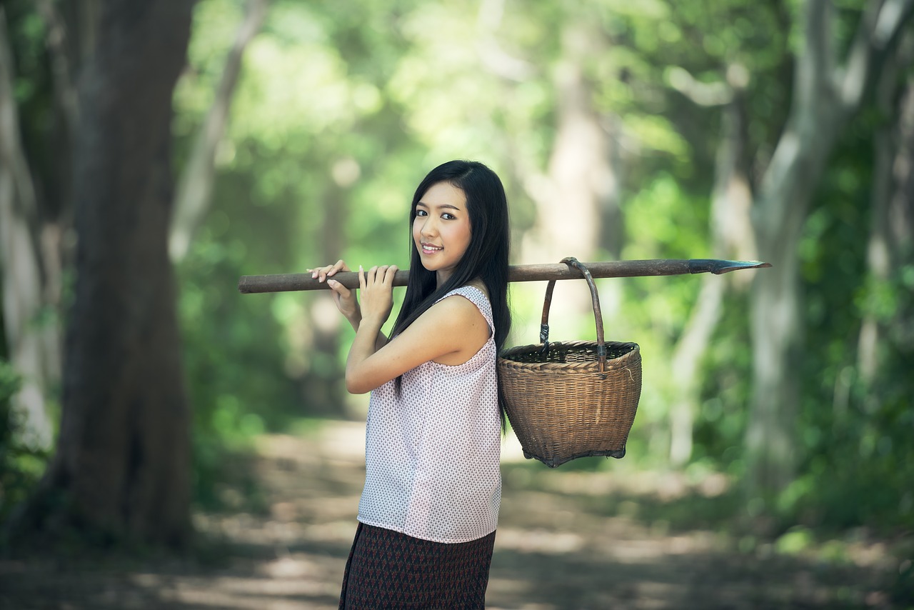 countryside basket asia free photo