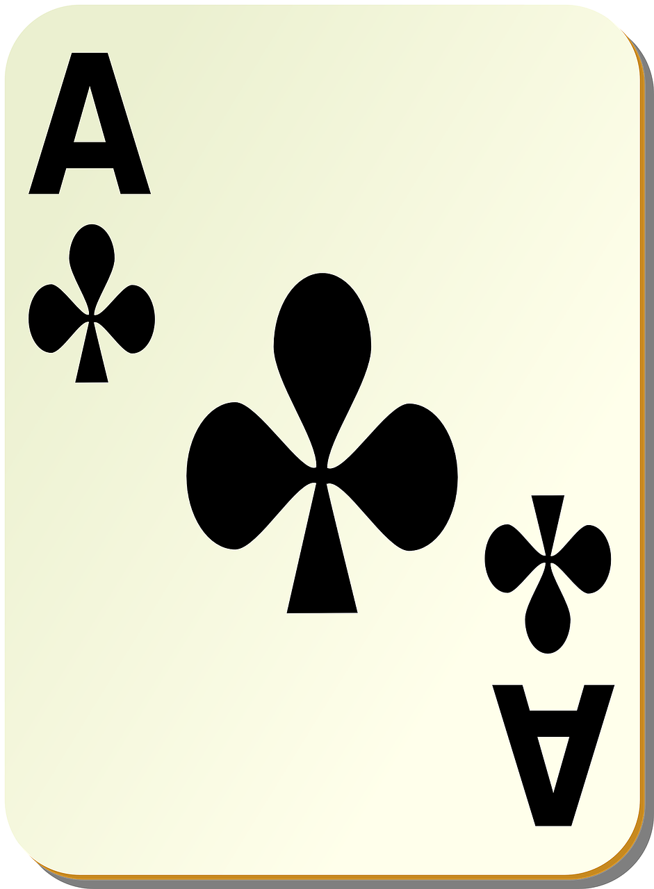 ace clubs playing cards free photo