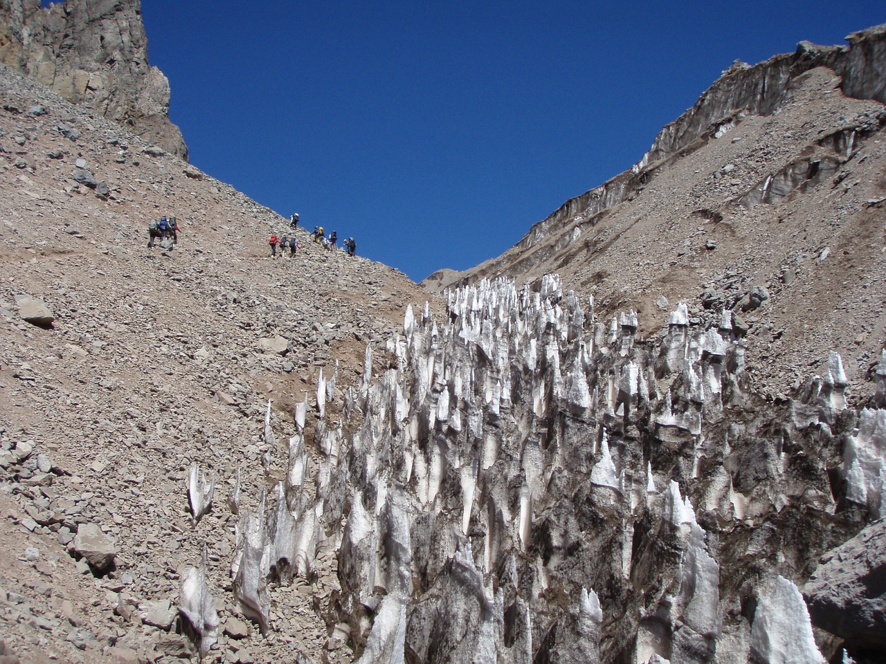 aconcagua glacier hikers free photo