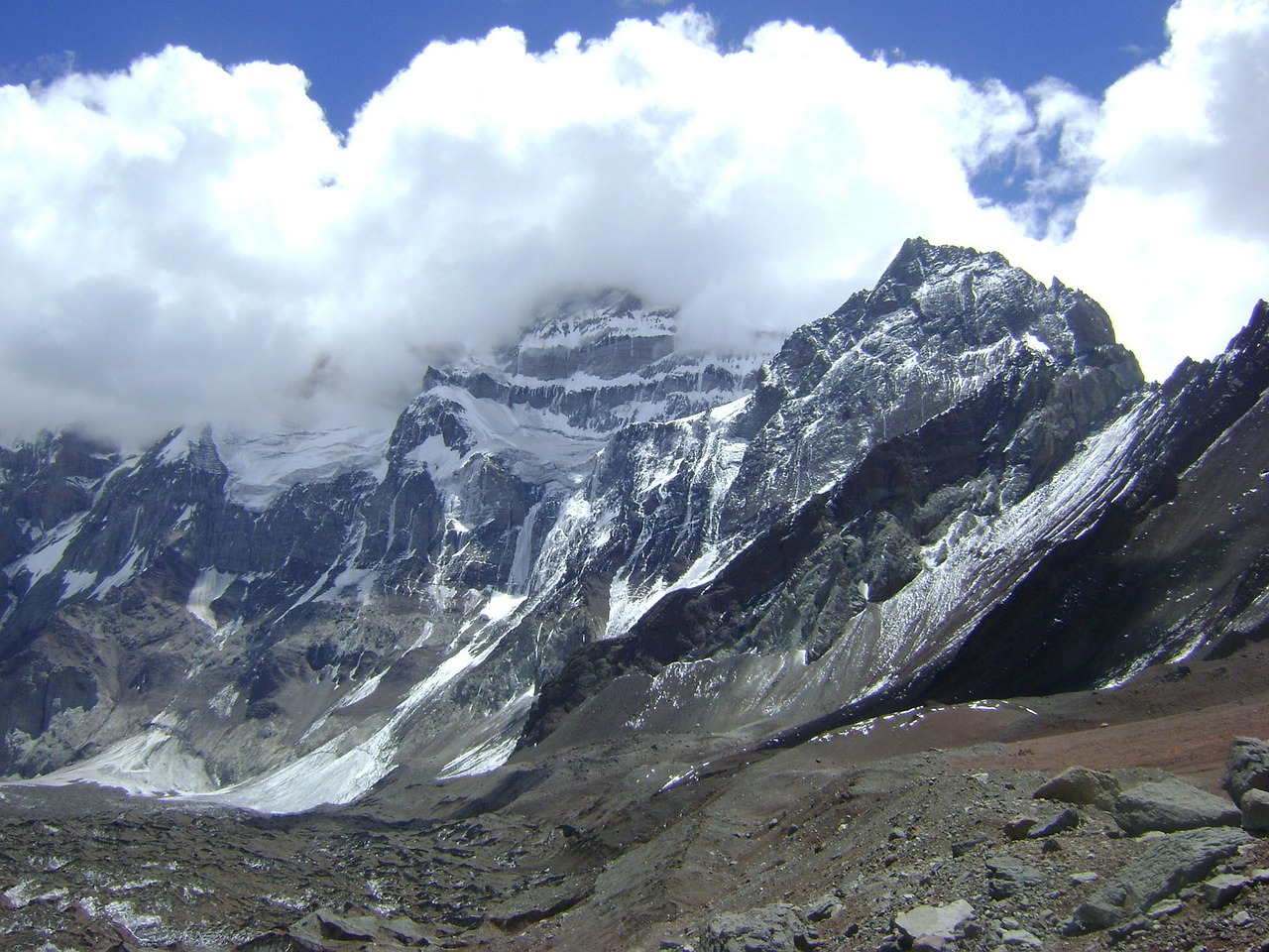 aconcagua south wall mountains free photo