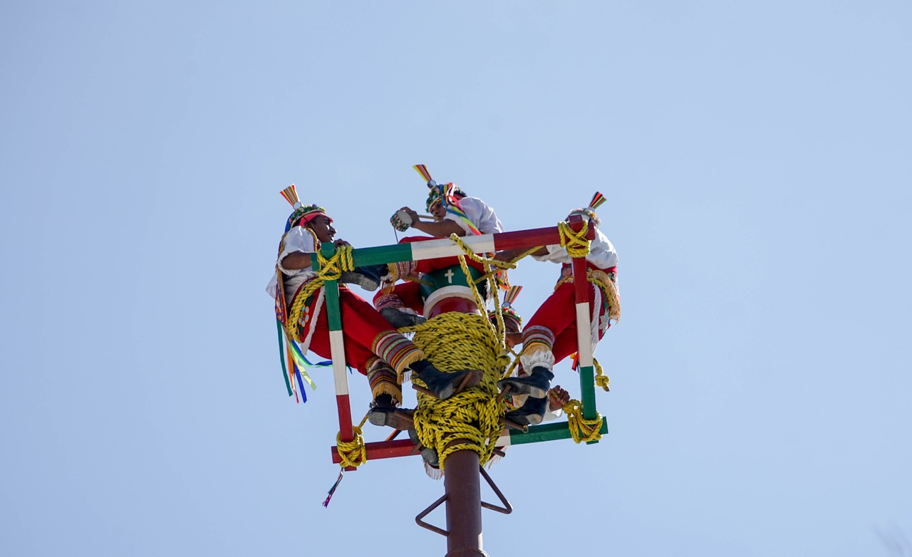 acrobats aerial mexican costumes free photo