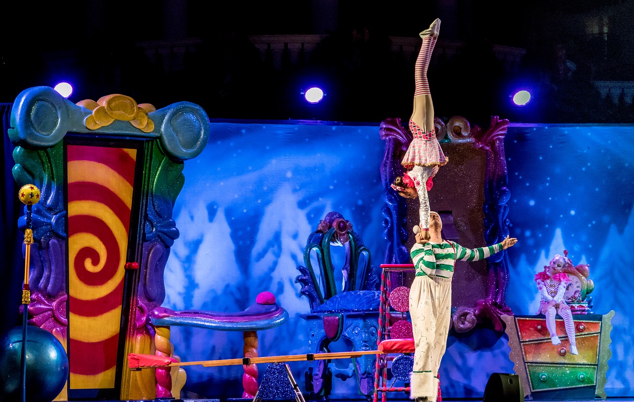 acrobats cirque du soleil christmas show free photo