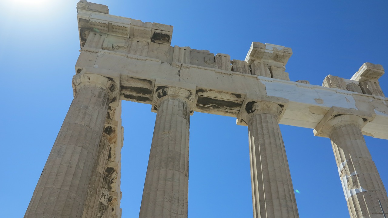 acropolis temple sky free photo