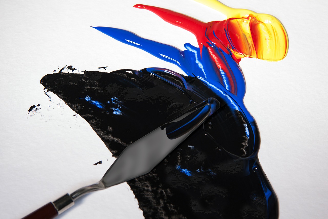 acrylic paints color spatula free photo
