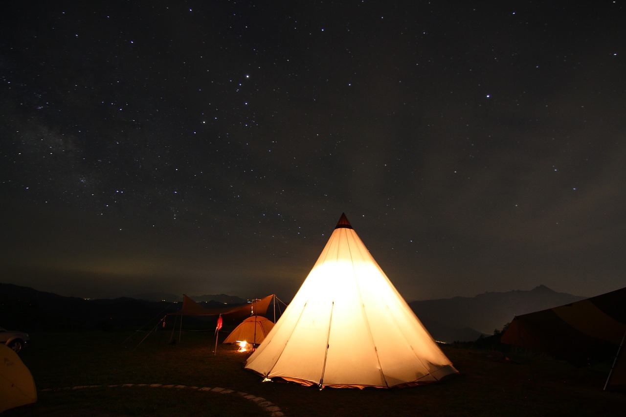 active mountain star camping free photo