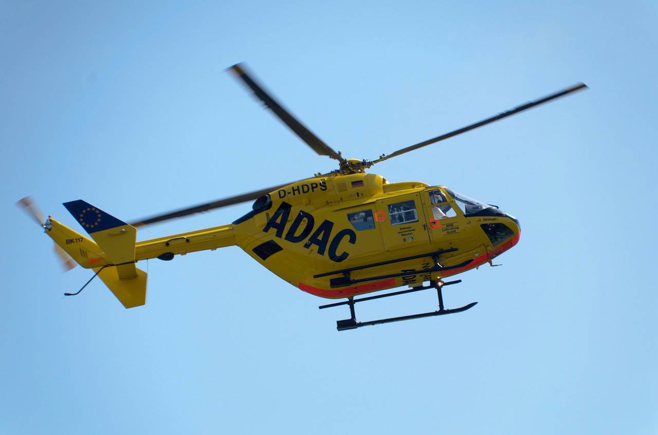 adac helicopter yellow angel free photo