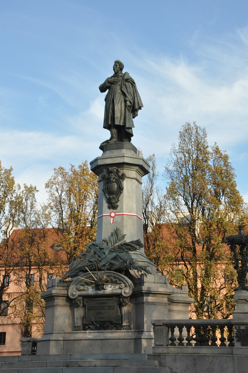 adam mickiewicz warsaw monument free photo