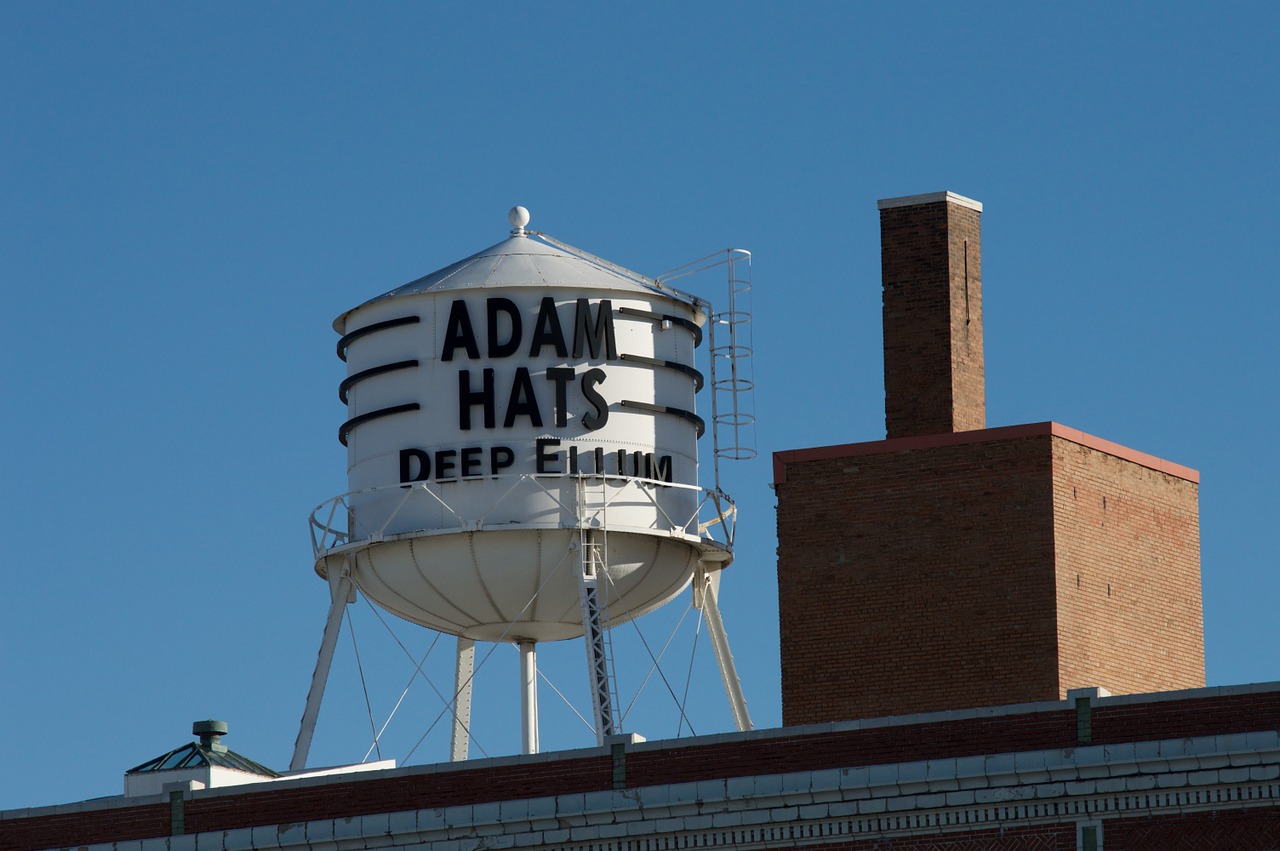 adams hats water tower deep ellum free photo