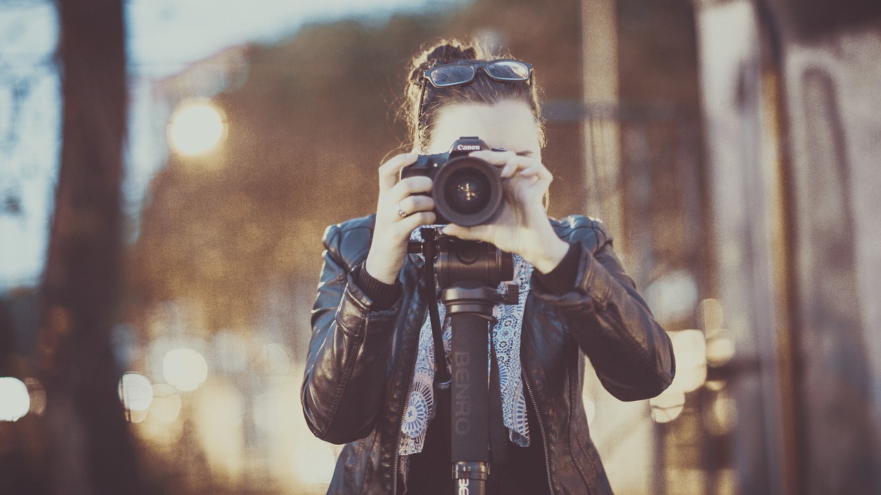 adult black leather jacket blur free photo