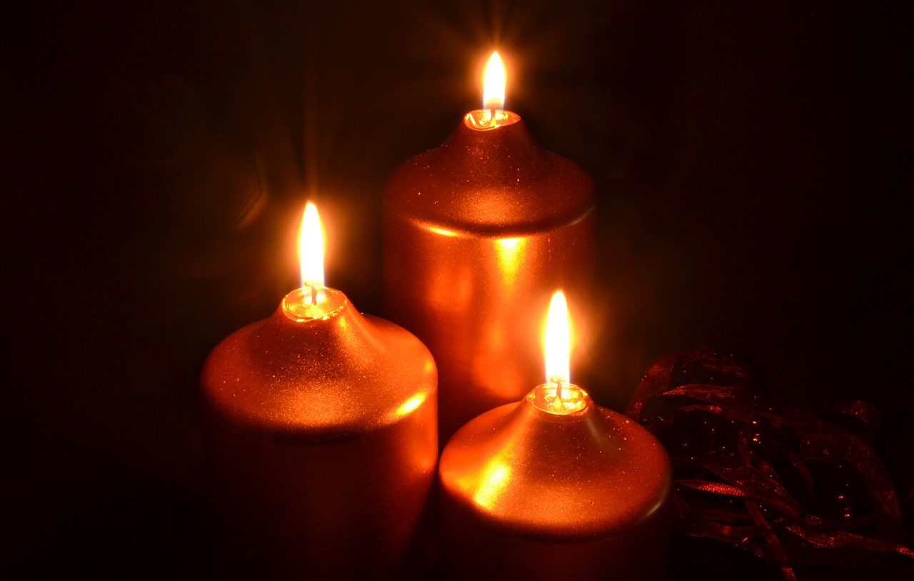 advent golden candles gold free photo