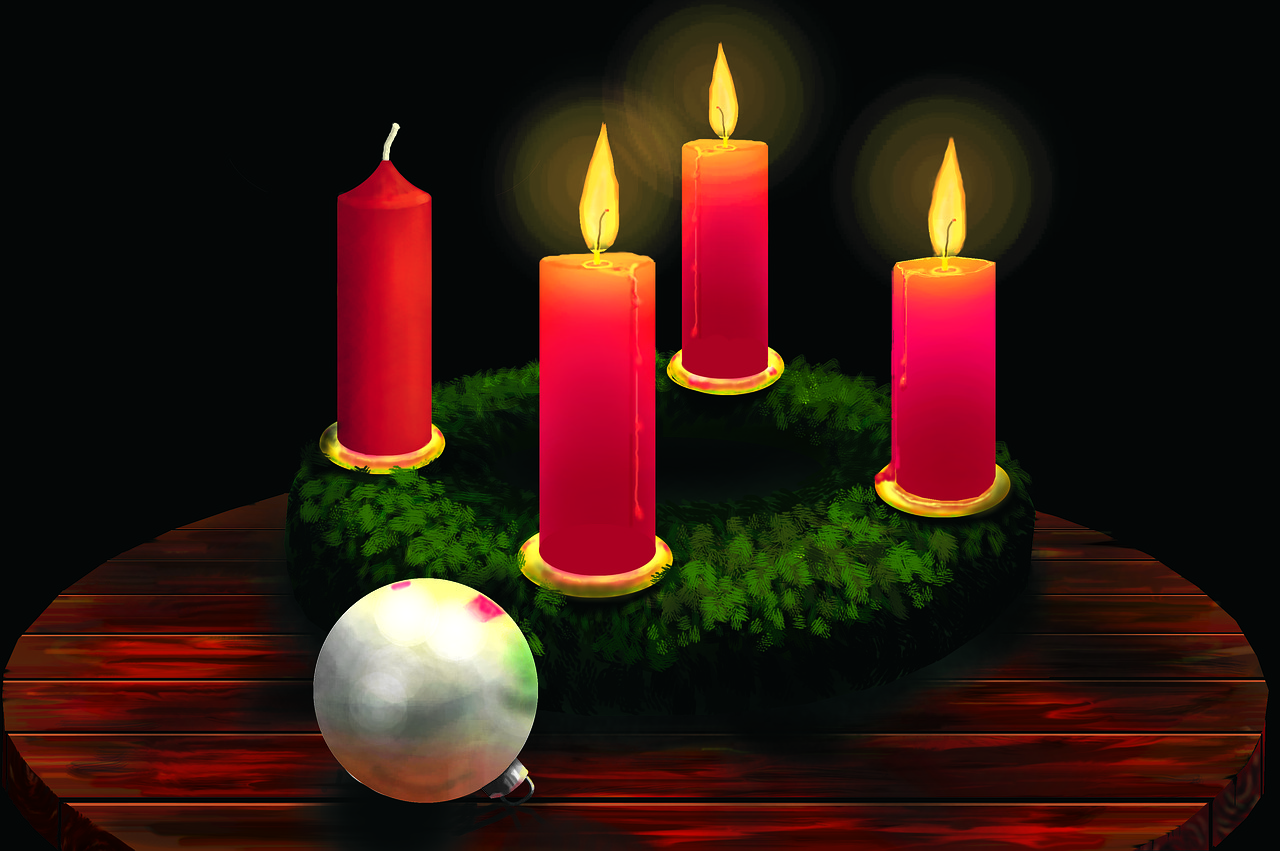 advent wreath  candles  christmas time free photo