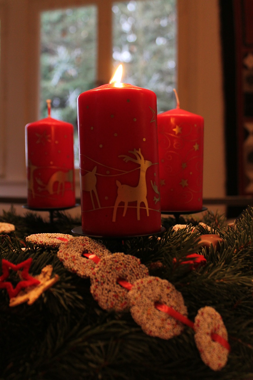 advent wreath candle red free photo