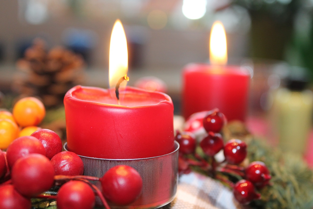 advent wreath candle red free photo