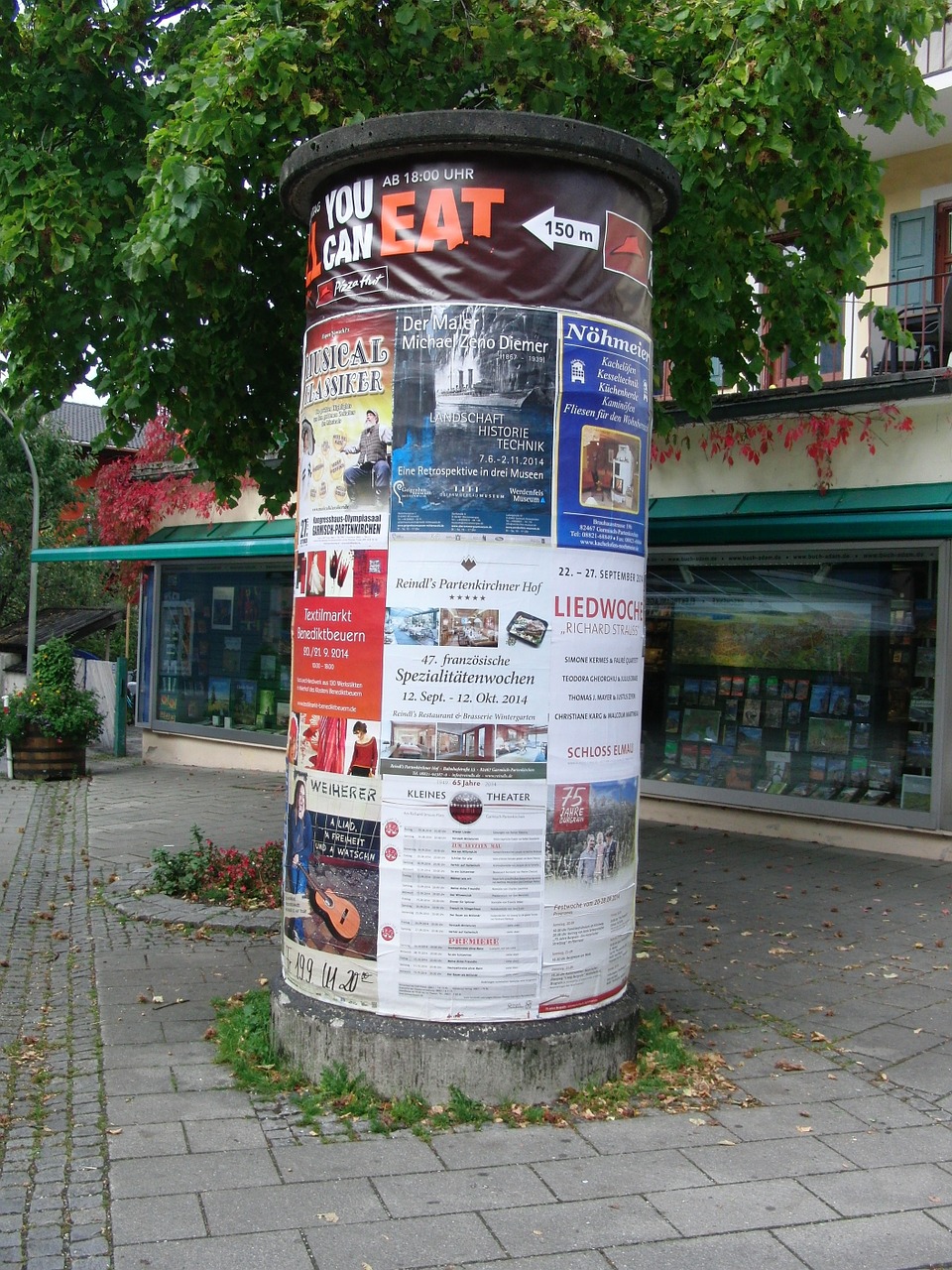 advertising pillar posters information free photo