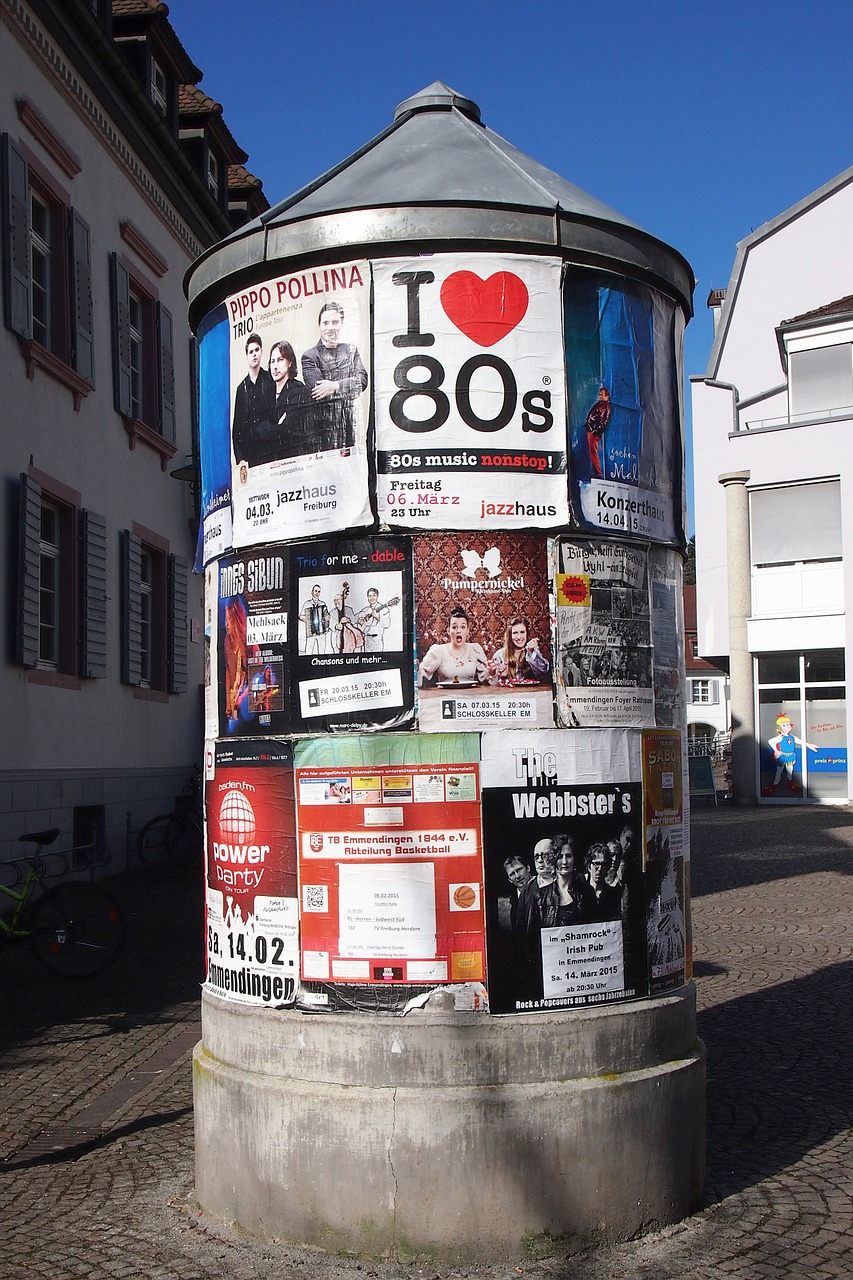 advertising pillar litfaß posters free photo